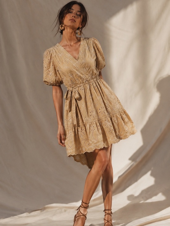 Ralph Lauren Dresses & Skirts - Ralph Lauren Embroidered Wrap Dress Size 10 Cottagecore Chic